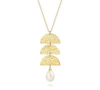 CHCWR Collier pendentif à disque long pour les bijoux de la chaîne de pulls plaqués aux femmes