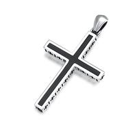 CHCWR Collier pendentif chrétien, collier de croix vintage gothique pour hommes, pendentif + chaîne 60cm