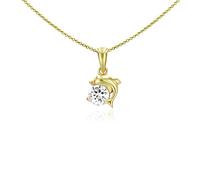 CHCWR Collier pendentif de 6 mm Happy Dolphin pour femmes, 18 pouces