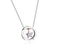 CHCWR Colliers de pendentif étoiles de couples, correspondant à son ensemble et à son sien, à la conception d'étoiles en cristal et en noir, une chaîne en argent sterling