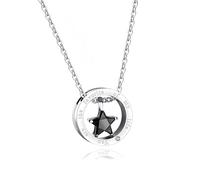 CHCWR Colliers de pendentif étoiles de couples, correspondant à son ensemble et à son sien, à la conception d'étoiles en cristal et en noir, une chaîne en argent sterling
