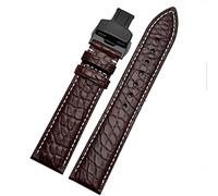 CHCWR Crocodile en cuir bande de surveillance pour tout bracelet de marque 12 13 14 sangles de 15 mm avec fermoir pliant (couleur: fermoir en or de 10 mm, taille: 14 mm)