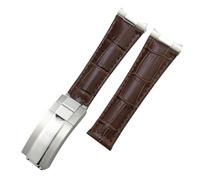 CHCWR End Metal Gretine Leather Watch Bands ， pour Daytona Sub-Submariner GMT Master Yacht 20 mm STRAP GREEN BLUE BLACK BAND 17.5-18.5 cm