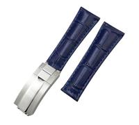CHCWR End Metal Gretine Leather Watch Bands ， pour Daytona Sub-Submariner GMT Master Yacht 20 mm STRAP GREEN BLUE BLACK BAND 17.5-18.5 cm
