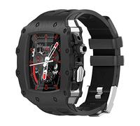 CHCWR Étui à sangle de montre en caoutchouc avec kit de modification du film trempé ， pour 9 8 7 6 5 4 4 Série 44 mm 45 mm Band de surveillance Remplacer les accessoires