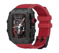 CHCWR Étui à sangle de montre en caoutchouc avec kit de modification du film trempé ， pour 9 8 7 6 5 4 4 Série 44 mm 45 mm Band de surveillance Remplacer les accessoires