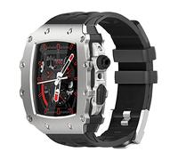 CHCWR Étui à sangle de montre en caoutchouc avec kit de modification du film trempé , pour 9 8 7 6 5 4 4 Série 44 mm 45 mm Band de surveillance Remplacer les accessoires