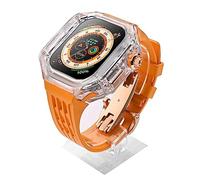 CHCWR Fluororubber Watch Band and Luxury Transparent Watch Case Modification Kit ， pour Ultra 8 49mm Series ， Silicone Watch Band Band Mod Kit