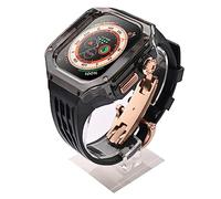 CHCWR Fluororubber Watch Band and Luxury Transparent Watch Case Modification Kit ， pour Ultra 8 49mm Series ， Silicone Watch Band Band Mod Kit
