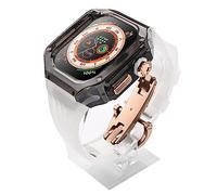CHCWR Fluororubber Watch Band and Luxury Transparent Watch Case Modification Kit ， pour Ultra 8 49mm Series ， Silicone Watch Band Band Mod Kit