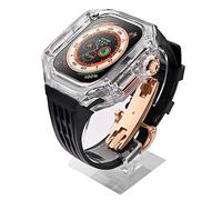 CHCWR Fluororubber Watch Band and Luxury Transparent Watch Case Modification Kit ， pour Ultra 8 49mm Series ， Silicone Watch Band Band Mod Kit