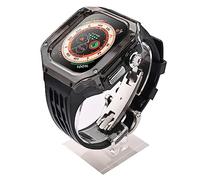 CHCWR Fluororubber Watch Band and Luxury Transparent Watch Case Modification Kit , pour Ultra 8 49mm Series , Silicone Watch Band Band Mod Kit