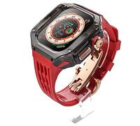 CHCWR Fluororubber Watch Band and Luxury Transparent Watch Case Modification Kit ， pour Ultra 8 49mm Series ， Silicone Watch Band Band Mod Kit