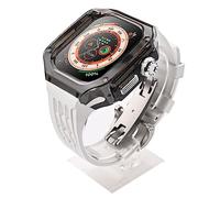 CHCWR Fluororubber Watch Band and Luxury Transparent Watch Case Modification Kit ， pour Ultra 8 49mm Series ， Silicone Watch Band Band Mod Kit