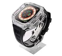 CHCWR Fluororubber Watch Band and Luxury Transparent Watch Case Modification Kit ， pour Ultra 8 49mm Series ， Silicone Watch Band Band Mod Kit