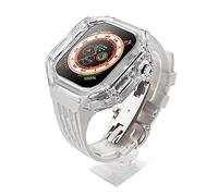CHCWR Fluororubber Watch Band and Luxury Transparent Watch Case Modification Kit , pour Ultra 8 49mm Series , Silicone Watch Band Band Mod Kit