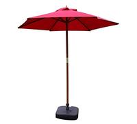 CHCWR Garden Parasols Parasols 7 'Garden de patio, parapluie de table ronde avec support en bois massif, parfait pour la cour extérieure, plage, camping, côté piscine Bonnes parasols extérieurs
