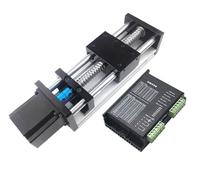 CHCWR Guide de Rail linéaire Stage de Glissement Aluminium 50 * 80/80 * 80 mm Vis de Bille de Panneau SFU1204 1605 1610 avec 23 Moteur Pas à Pas (SFU1605 80x80 3N.M, 250 mm Stroke)