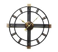 CHCWR Horloge Horloge Horloge de Jardin extérieur Horloge Murale, 20 Pouces Big Simplicity Garden Horloge Ouverte Visage étanche étanche à Fer forgé Horloge extérieure