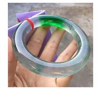 CHCWR Ice Seed Drift Green Round Bar Jadeite Myanmar Bangle Elegant Noble Floating (54-56 mm)