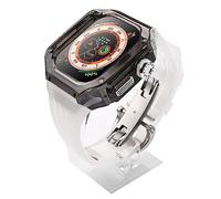 CHCWR Kit de mod de boîtier de montre transparent , pour 49 mm , Band de montre FluororUbber , pour 8 séries Ultra 49mm Silicone Sport Watch Strap