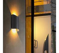 CHCWR Lampes murales extérieures, appliques modernes en aluminium imperméable, éclairage de porche rectangulaire de 8,7 po vers le haut et vers le bas pour le montage, 3000 K blanc chaud