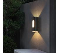 CHCWR Lignes Murs EXTÉRIEURES LED, 12W 3000K / 4000K / 6000K Sélectionnable, luminosité extérieure Noire élevée avec Nuance Acrylique, lanternes imperméables pour Patio, 1 Pack