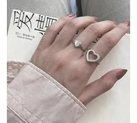 CHCWR Love Empilable Ring Opening Rogue Ajustement Ring Ring Femelle Feme Ring 2 pièces