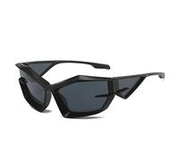 CHCWR Lunettes de soleil de forme spéciale pour homme, lunettes de soleil pour conduite irrégulière, lunettes de soleil pour femme, nuances Hip Hop, Noir/gris, Taille unique