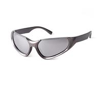 CHCWR Lunettes de soleil de sport rectangulaires pour homme avec monture coupe-vent et miroir punk UV400, c2, Taille unique