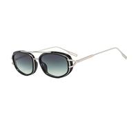 CHCWR Lunettes de soleil ovales punk pour femme - Monture en métal dégradé - Pour sports de plein air et cyclisme, 10, Taille unique