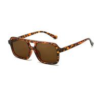 CHCWR Lunettes de soleil rectangulaires vintage en écaille de tortue pour homme et femme Bleu Orange, c9, Taille unique