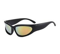 CHCWR Lunettes de soleil tendance 2025 pour femme avec nuances ovales argentées pour le sport, le cyclisme, les activités en plein air, noir/rose, Taille unique