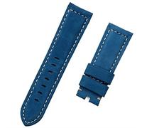 CHCWR Luxury Brand Watchband Retro 22 mm 24 mm Vintage Calf Horse Nubuck Cuir pour Panerai Strap Watch Band Tang Backle (Couleur: Green, Taille: 24 mm-noir)