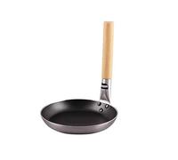 CHCWR Mini poêle à œufs plate avec poignée en bois plate pochée au sol 17 cm