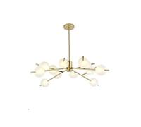CHCWR Nordic Modern Chandelier G9 15 lumières Globe Globe Chandelier Post Pendre Moderne Éclairage de Pendentif pour Le Couloir Bar Cuisine Salle à Manger Roard intérieur, Or, 12 lumières23