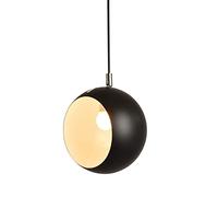 CHCWR Nordic Simple Pendant Light Mini Black Globe Shade Kitchen Island Island Lighting Industrial Metal Dining Room Hanging Lights for Bedroom Bedside Aspire for (2)