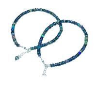CHCWR Nouveau 2025 1 PC Fengbaowu Bracelet de chaîne d'opale noire naturelle Beles Heishi 925 Bijoux de mode en argent sterling pour femmes bijoux de décoration commémorative avec vous accessoires