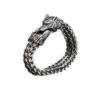 CHCWR Nouveau 2025 Arrivée Punk Vintage Viking Wolf Head Bracelet en Acier Inoxydable Chaîne de Bracelet Animal pour Hommes