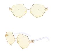 CHCWR Nouveau 2025 Gradient Colorful Sunglasses Femmes Vintage Plat Top Lady Alloy Frame rétro Soleil