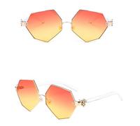 CHCWR Nouveau 2025 Gradient Colorful Sunglasses Femmes Vintage Plat Top Lady Alloy Frame rétro Soleil