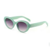 CHCWR Nouveau 2025 Lunettes de Soleil ovales Rivet Ovale pour Femmes Vintage Green Gradient Soleil Nuances Females