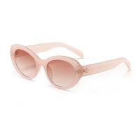 CHCWR Nouveau 2025 Lunettes de Soleil ovales Rivet Ovale pour Femmes Vintage Green Gradient Soleil Nuances Females