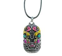 CHCWR NOUVEAU 2025 Pendentif EMAMEL personnalisé unisexe pour femme Bijoux Chanceux Style Ethnique Collier Bête de la Santé Collier Homme Mode Cadeau Tendance Accessoires Créatifs pour Femmes et
