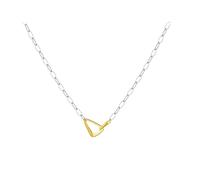 CHCWR NOUVEAU 2026 925 STRILL SIRGE GOLD Double couleur Placing Triangle Pendant Collier Long Femme 2025 Luxury Fine Bijoux décontracté Gift Jewelry ACCESSOIRES CRÉATION