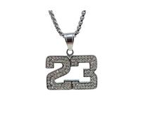 CHCWR Numéro de basket 23 Collier Collier de diamant en or pour hommes Vêtements de mode Collier Party Longueur 23,62 pouces