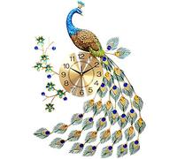 CHCWR Paacock, Horloge de décoration Moderne créative pour l'horloge du Salon, Accessoires de décoration de Quartz Mural Silencieux