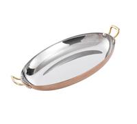 CHCWR Paella espagnole ovale Double oreilles en acier inoxydable non stick plate-coussin poêle poêle non enrobée de poêle pot seapaella pot hot pot Stockpot pour la maison/rose / 25cm
