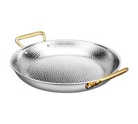 CHCWR Paella Spanish Paella, 10 tailles Hand Halered SeaPaella Pot Non Stick non couché Paella Cook ustensiles pour maisons ou restaurants/argent / 32 cm