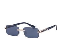 CHCWR Petit Rectangle Lunettes de Soleil sans riminaires Hommes Luxe de Soleil sans Cadre Nuances